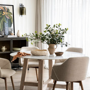 Irving Round 1.5m Marble Dining Table - Natural
