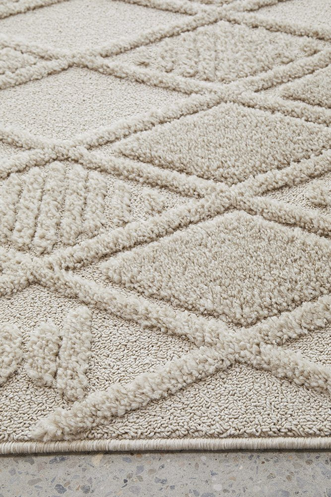Kira Power-Loomed Polypropylene Rug - Natural