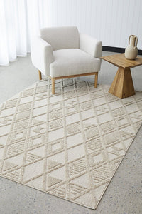 Kira Power-Loomed Polypropylene Rug - Natural