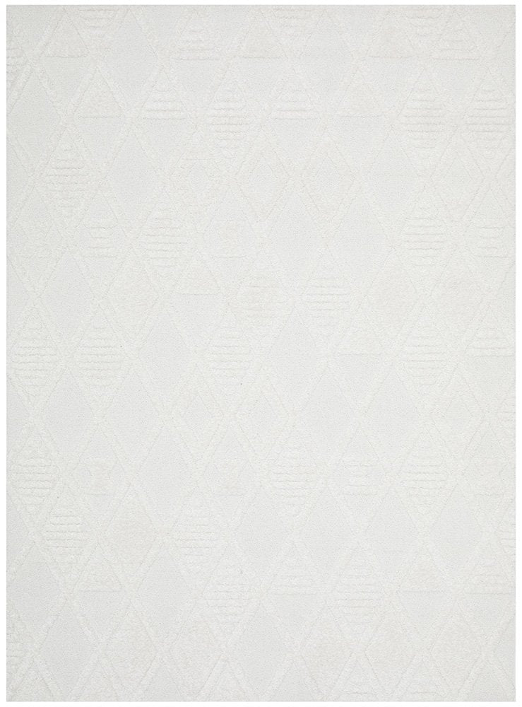 Kira Power-Loomed Polypropylene Rug - White