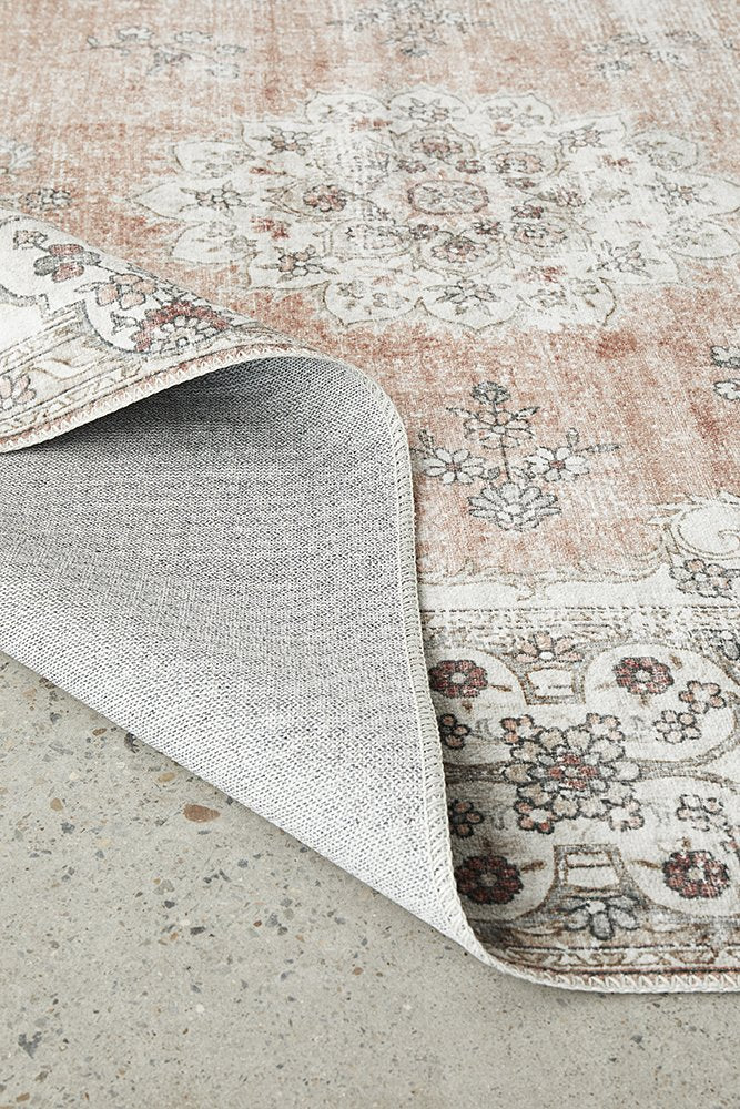 Larisa Washable Rug - Peach