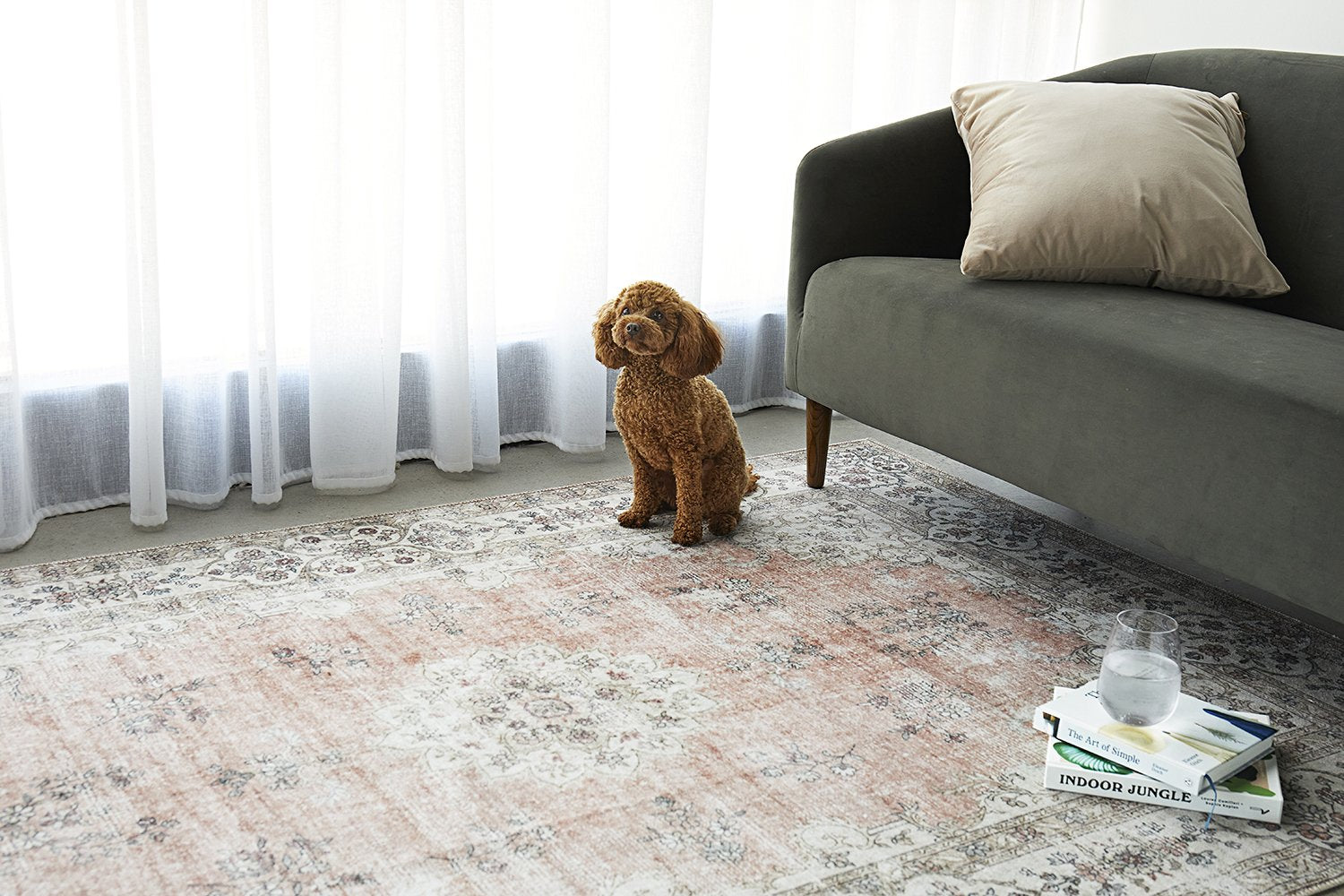 Larisa Washable Rug - Peach