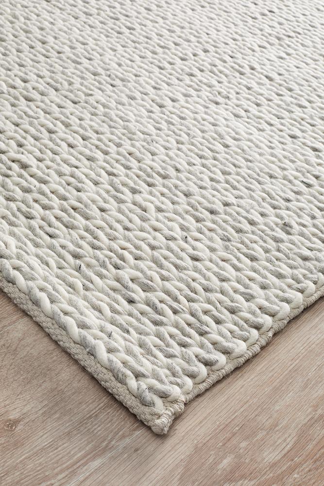 Lilian Hand Made Wool Rug - Silver