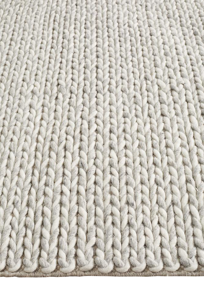 Lilian Hand Made Wool Rug - Silver