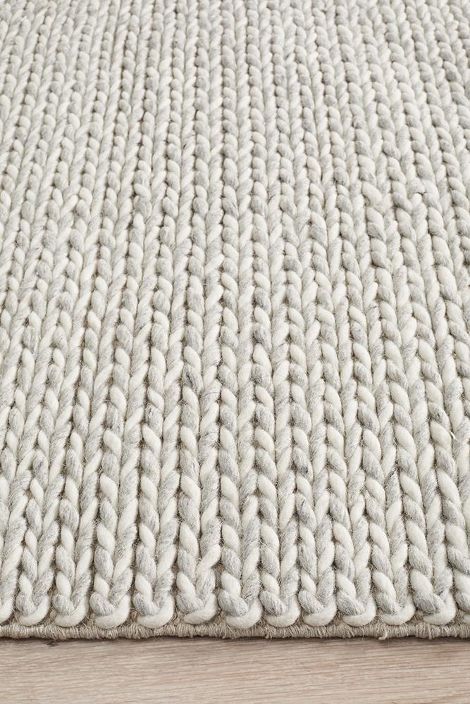Lilian Hand Made Wool Rug - Silver