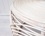 Load image into Gallery viewer, Linda Rattan Round Coffee Table - White Washed
