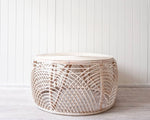 Load image into Gallery viewer, Linda Rattan Round Coffee Table - White Washed
