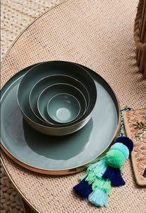 Manhattan Rattan Round Coffee Table - Brass