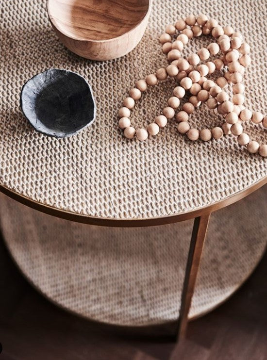 Manhattan Rattan Round Coffee Table - Brass