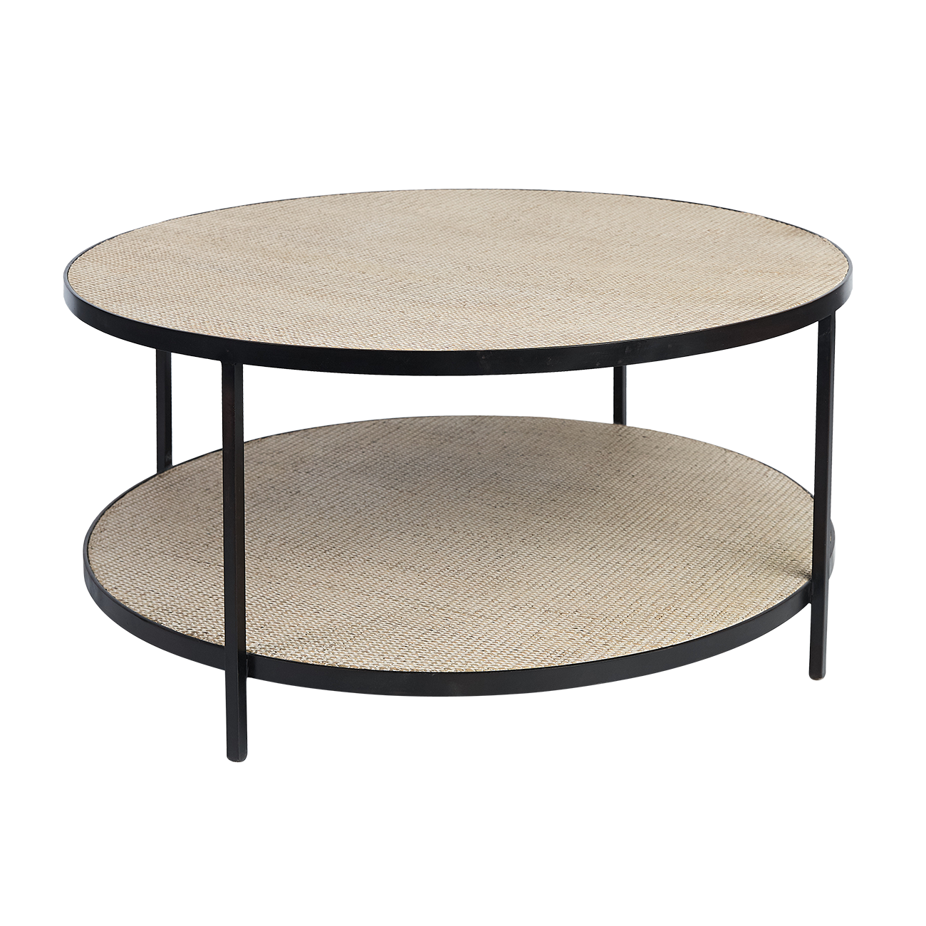 Manhattan Rattan Round Coffee Table - Black