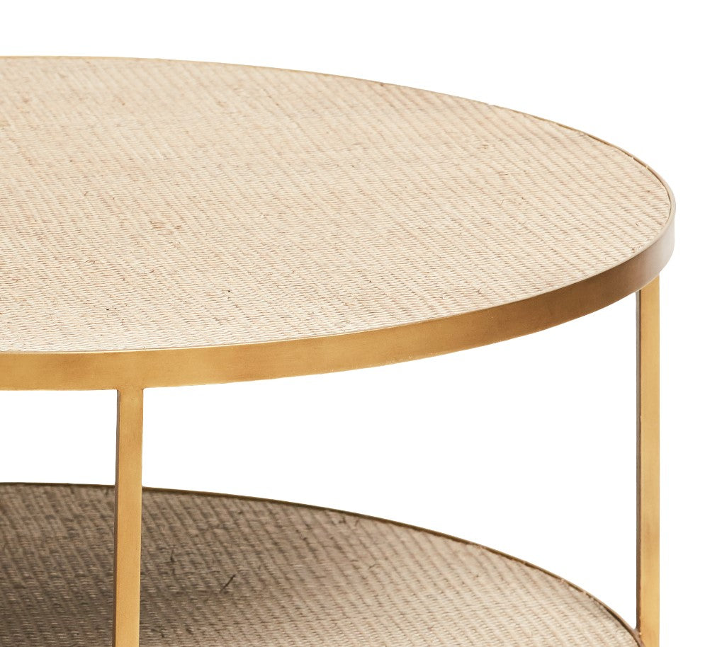 Manhattan Rattan Round Coffee Table - Brass