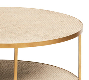 Manhattan Rattan Round Coffee Table - Brass