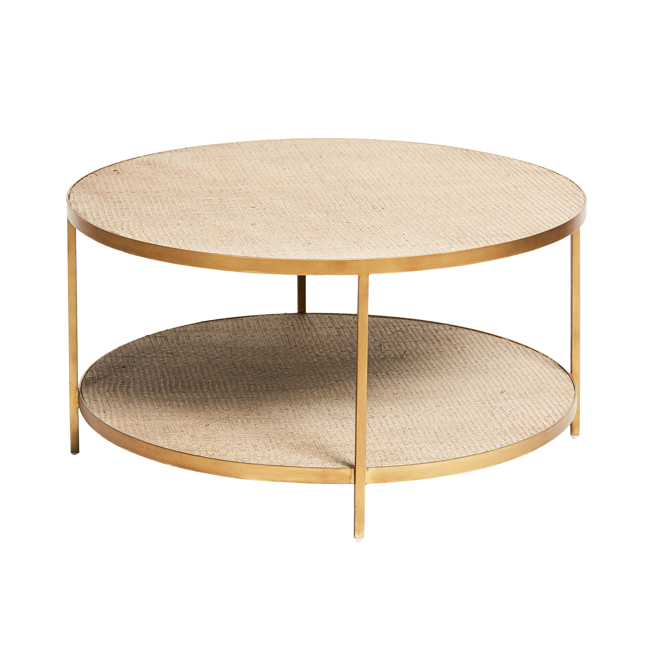 Manhattan Rattan Round Coffee Table - Brass