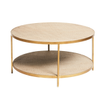 Load image into Gallery viewer, Manhattan Rattan Round Coffee Table - Brass
