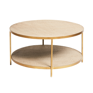 Manhattan Rattan Round Coffee Table - Brass