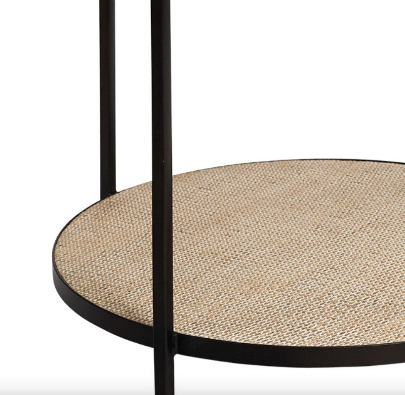 Manhattan Rattan Round Side Table - Black