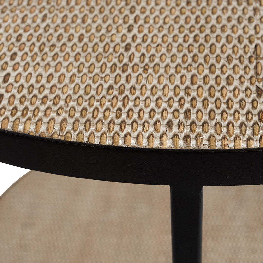 Manhattan Rattan Round Side Table - Black