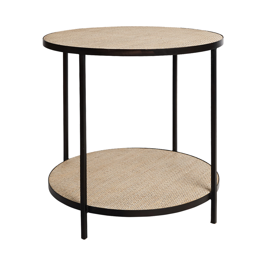 Manhattan Rattan Round Side Table - Black