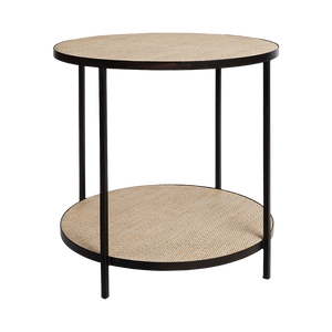 Manhattan Rattan Round Side Table - Black