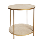 Load image into Gallery viewer, Manhattan Rattan Round Side Table - Brass
