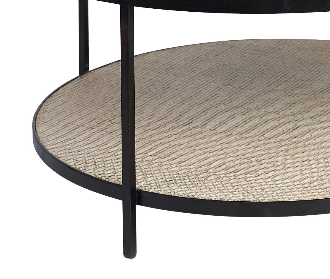 Manhattan Rattan Round Coffee Table - Black