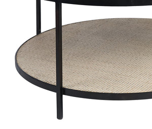 Manhattan Rattan Round Coffee Table - Black
