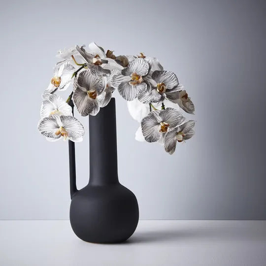 Orchid Phalaenopsis Infused 96cm Artificial Plant - White Black