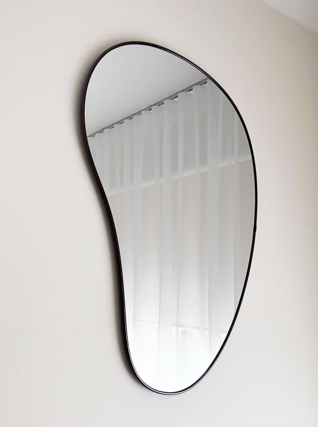 Pebble 92x61cm Organic Shape Mirror - Titanium