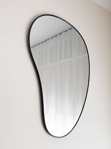 Pebble 92x61cm Organic Shape Mirror - Titanium