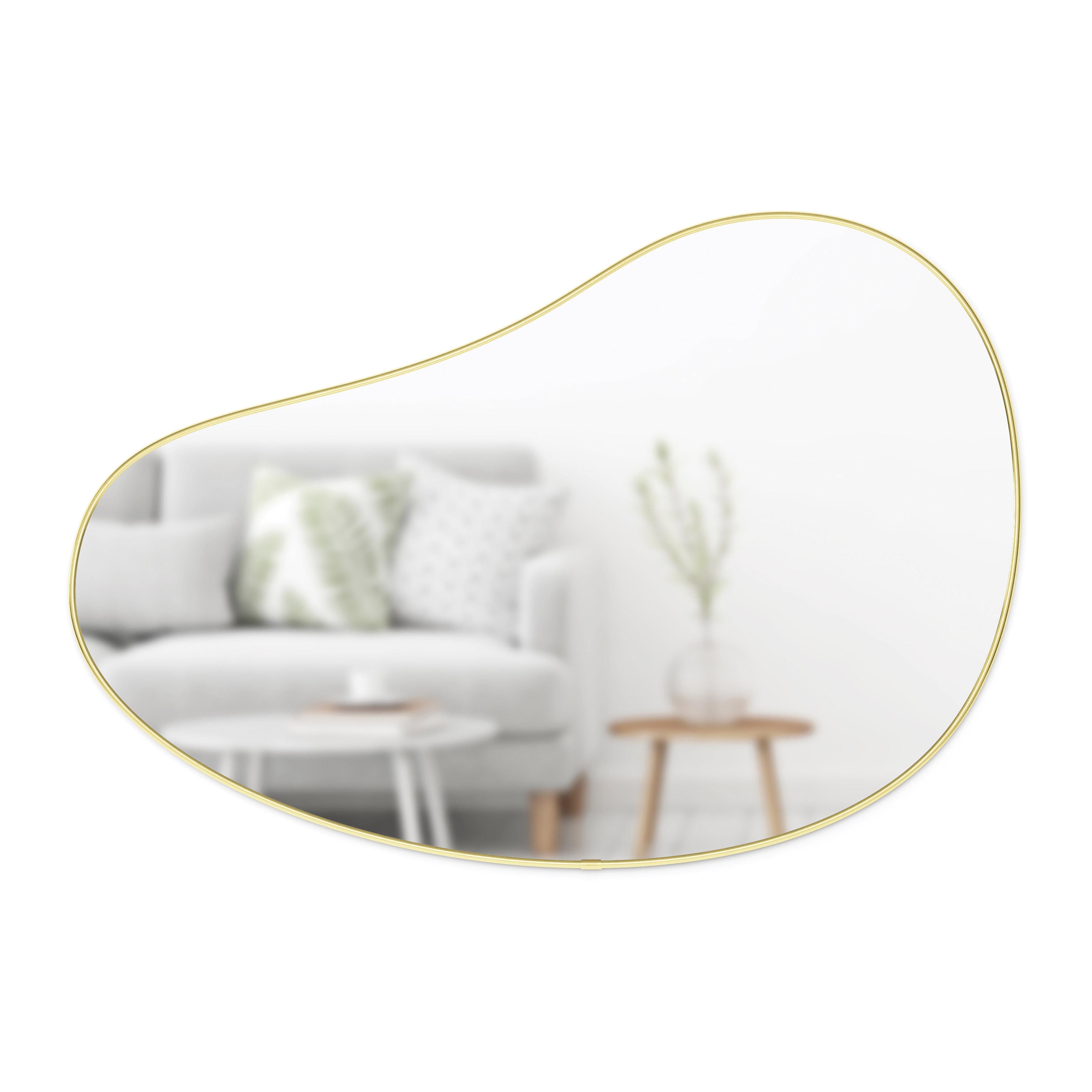 Pebble 92x61cm Organic Shape Mirror - Brass