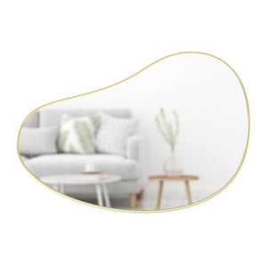 Pebble 92x61cm Organic Shape Mirror - Brass