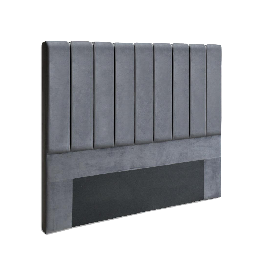 Penelope Velvet Fabric Bedhead - Grey