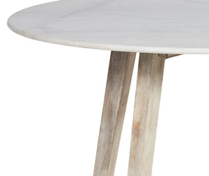 Irving Round 1.1m Marble Dining Table - Natural