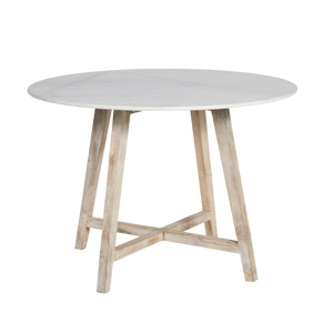 Irving Round 1.1m Marble Dining Table - Natural