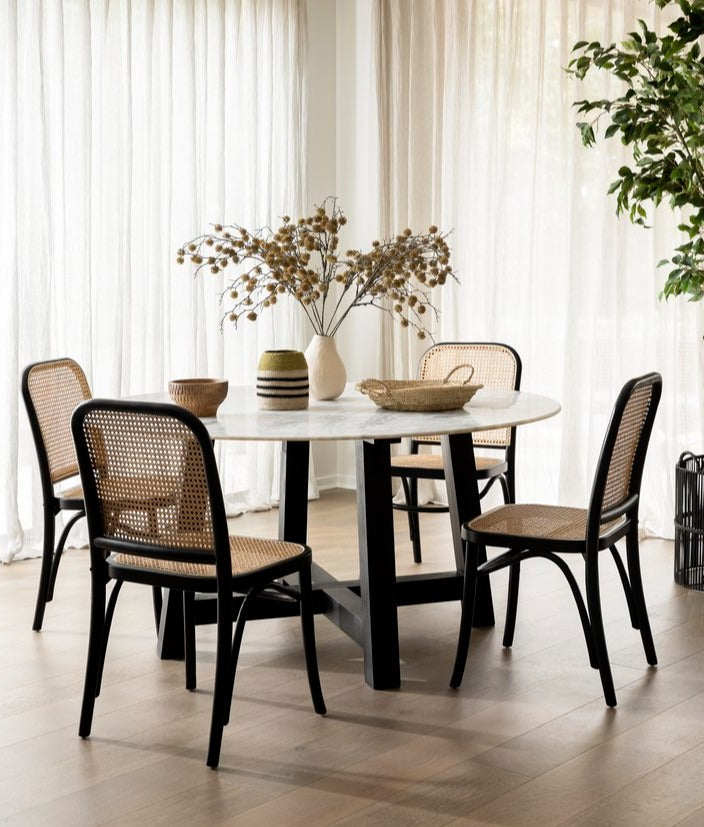 Attic Round 1.5m Marble Dining Table - Black