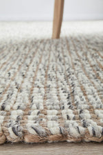 Load image into Gallery viewer, Sandra Hand Made Wool And Jute Runner - Grey
