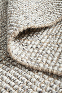 Sandra Hand Made Wool And Jute Runner - Grey