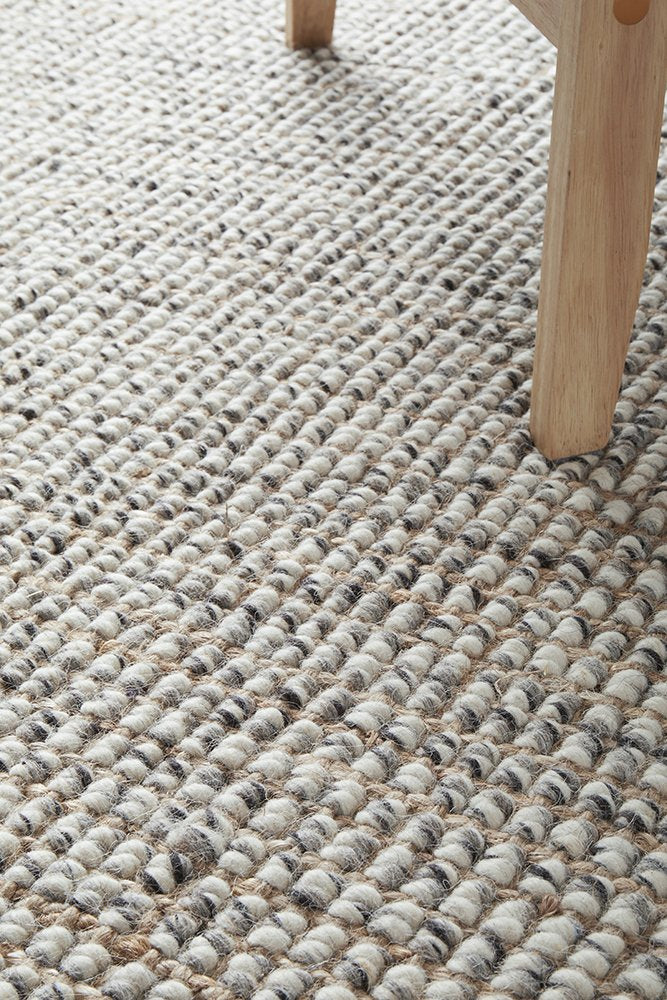 Sandra Hand Made Wool And Jute Runner - Grey