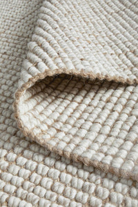 Sandra Hand Made Wool And Jute Runner - Natural