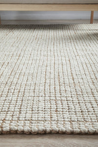 Sandra Hand Made Wool And Jute Runner - Natural
