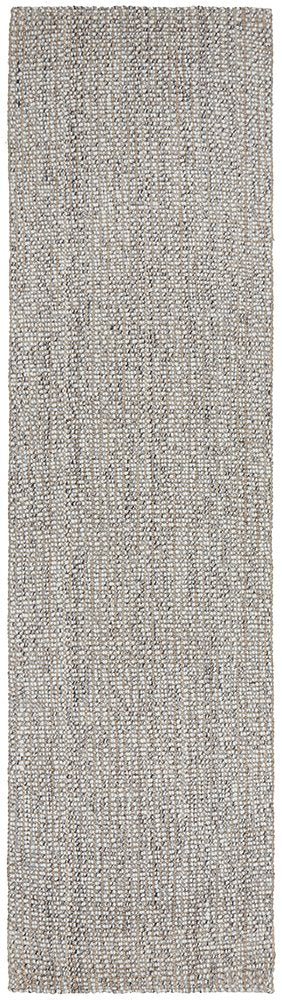 Sandra Hand Made Wool And Jute Runner - Grey