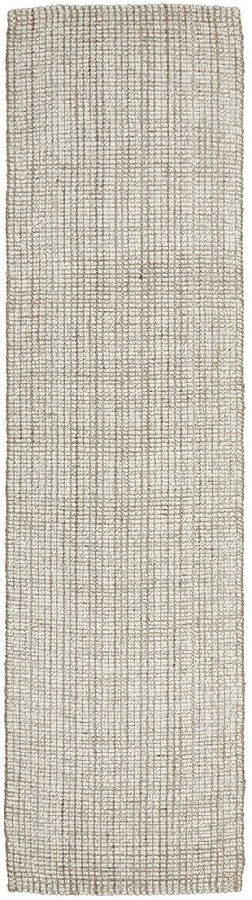 Sandra Hand Made Wool And Jute Runner - Natural