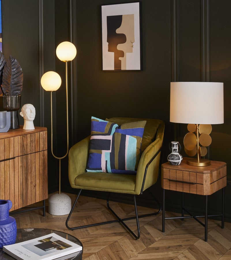 Tivoli Terrazzo Metal Floor Lamp - Brass