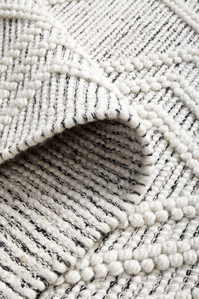 Trevi Hand Made Wool Rug - Grey