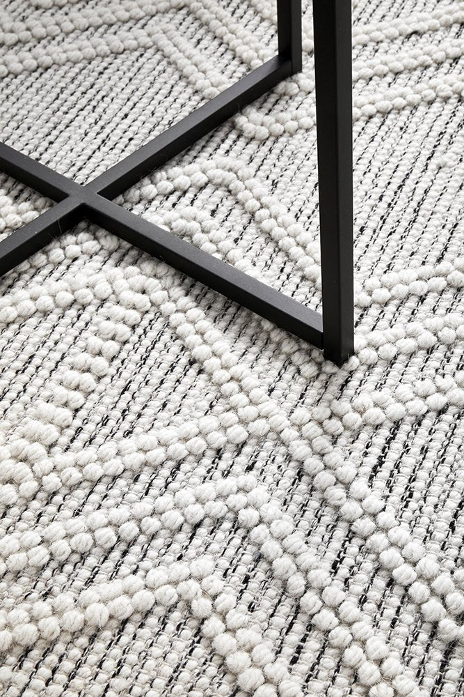 Trevi Hand Made Wool Rug - Grey