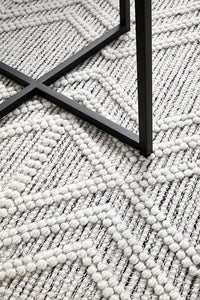 Trevi Hand Made Wool Rug - Grey