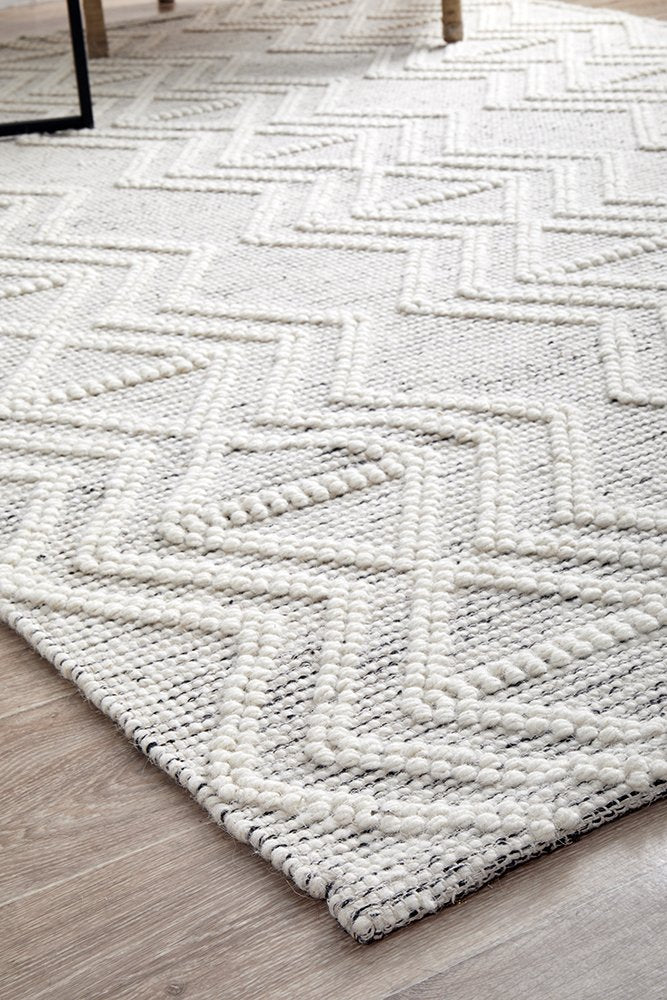 Trevi Hand Made Wool Rug - Grey