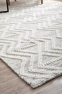 Trevi Hand Made Wool Rug - Grey