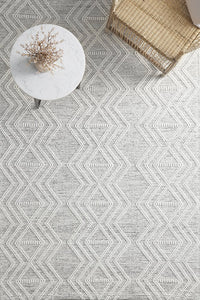 Trevi Hand Made Wool Rug - Grey