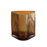 Load image into Gallery viewer, Vivin Ribbed Large Glass Vase - Amber
